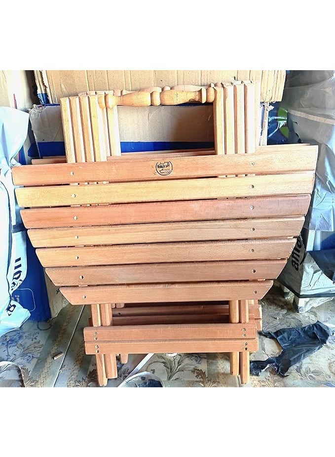 هومز ترابيزة خشبية قابلة للطي لون بيج قوية التحمل متعددة الاستخدامات طاولة قابلة للطي للمطبخ والحديقة والنزهات والتخييم والعمل المنزلي تصميم موفر للمساحة سهل التخزين ثابتة ومتينة موديل - Image 2